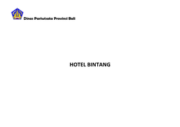 HOTEL BINTANG H O  H H H H H H H H H H H H Dinas Pariwisata Provinsi Bali