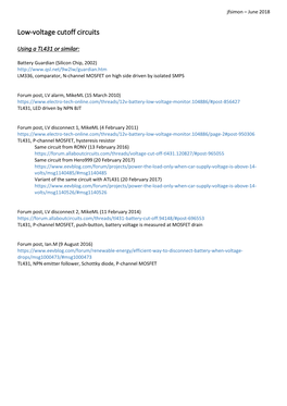 Low-Voltage Cutoff Circuits