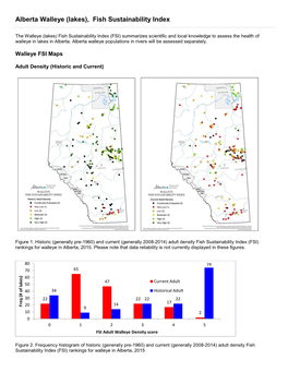 Alberta Walleye (Lakes), Fish Sustainability Index