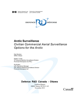 Arctic Surveillance Civilian Commercial Aerial Surveillance Options for the Arctic
