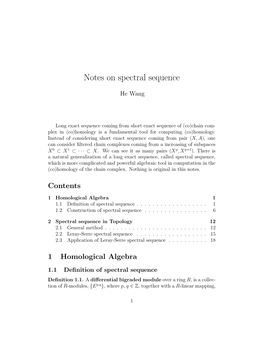 Notes on Spectral Sequence