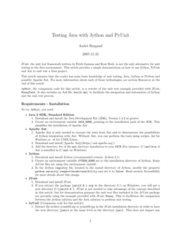 Testing Java with Jython and Pyunit