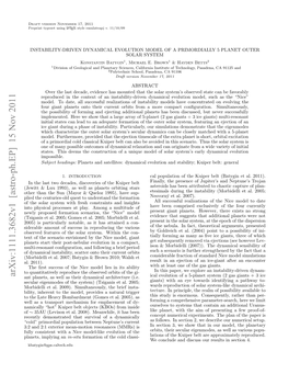 Arxiv:1111.3682V1 [Astro-Ph.EP] 15 Nov 2011 Ant Planets, As Well As Their Dynamical Architecture (I.E