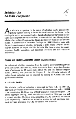 4. Subsidies an All India Perspective