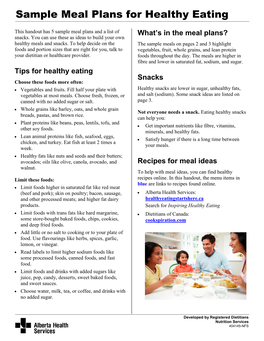 Sample Meal Plans for Healthy Eating