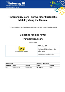 Guideline for Bike Rental Transdanube.Pearls Final Draft