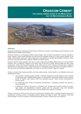 The Presentation of Orascom Cement (Pdf, 289.41