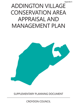 Addington Village Conservation Area Appraisal and Management Plan