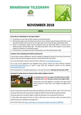 Bramshaw Telegraph November 2018