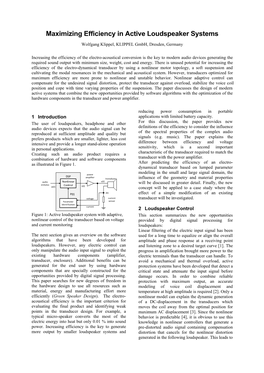 Maximizing Efficiency in Active Loudspeaker Systems