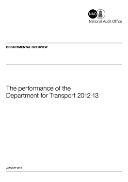 Departmental Overview the Performance of the Department For