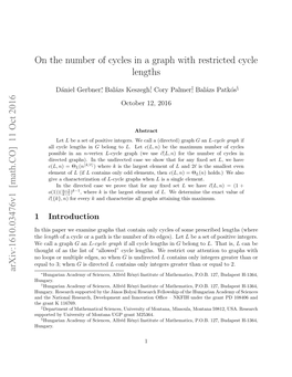 On the Number of Cycles in a Graph with Restricted Cycle Lengths