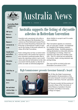 Australia Supports the Listing of Chrysotile Asbestos in Rotterdam
