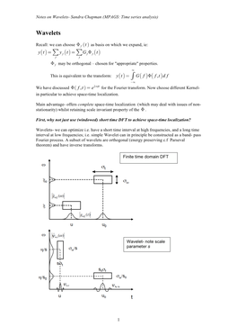 Wavelets T( )= T( ) G F( ) F ,T ( )D F