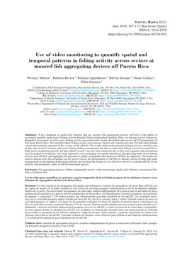 Use of Video Monitoring to Quantify Spatial and Temporal Patterns in Fishing Activity Across Sectors at Moored Fish Aggregating Devices Off Puerto Rico