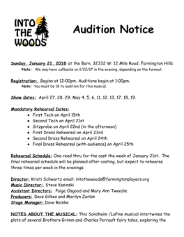 Audition Notice