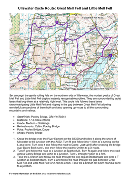 Ullswater Cycle Route: Great Mell Fell and Little Mell Fell