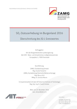 SO2-Statuserhebung 2016