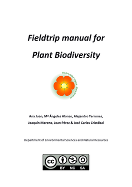 Fieldtrip Manual for Plant Biodiversity