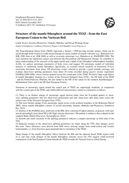 Structure of the Mantle Lithosphere Around the TESZ - from the East European Craton to the Variscan Belt