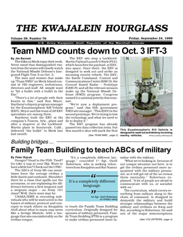 THE KWAJALEIN HOURGLASS Volume 39, Number 76 Friday, September 24, 1999 U.S