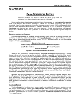 Chapter One Basic Statistical Theory