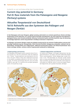 Rohstoffe Aus Den Systemen Des Paläogen Und Neogen (Tertiär)