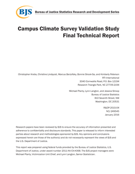 Campus Climate Survey Validation Study Final Technical Report