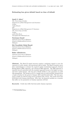 Estimating Loss Given Default Based on Time of Default