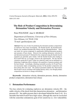 The Role of Product Composition in Determining Detonation Velocity