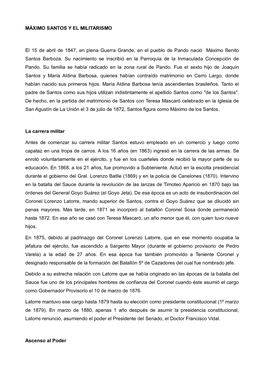 MÁXIMO SANTOS Y EL MILITARISMO El 15 De Abril De 1847, En Plena