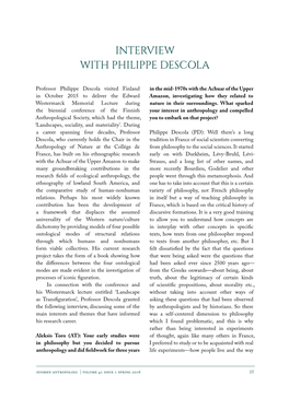 Interview with Philippe Descola