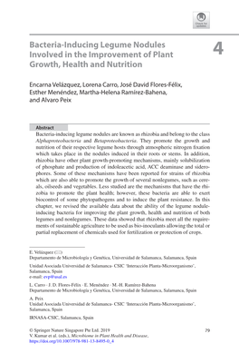 Bacteria-Inducing Legume Nodules Involved in the Improvement of Plant Growth, Health and Nutrition