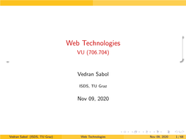 Web Technologies VU (706.704)