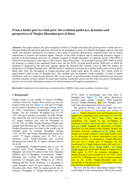 The Evolution Pathways, Dynamics and Perspectives of Ningbo-Zhoushan Port (China)