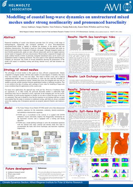 North Sea Barotropic Tides Abstract Strategy of Mixed Meshes