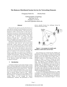 The Raincore Distributed Session Service for Networking Elements