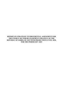 Report on Strategic Environmental Assessment