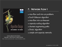 ‣ Max-Flow and Min-Cut Problems ‣ Ford–Fulkerson Algorithm ‣ Max