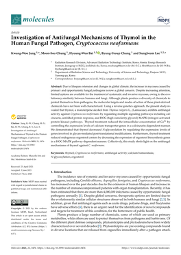 Investigation of Antifungal Mechanisms of Thymol in the Human Fungal Pathogen, Cryptococcus Neoformans