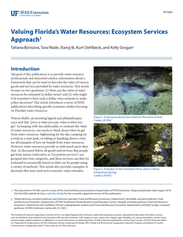 Valuing Florida's Water Resources: Ecosystem Services Approach1