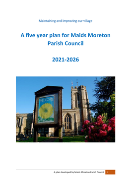 A Five Year Plan for Maids Moreton Parish Council 2021-2026