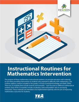 Instructional Routines for Mathematic Intervention-Modules 1-23