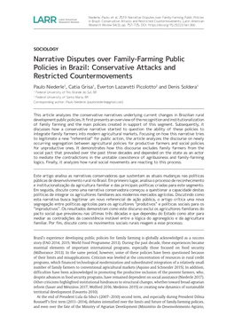 Narrative Disputes Over Family-Farming Public Policies in Brazil: Conservative Attacks and Restricted Countermovements