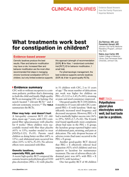 What Treatments Work Best for Constipation in Children?
