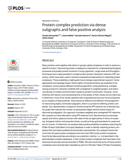 Protein Complex Prediction Via Dense Subgraphs and False Positive Analysis
