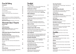 Sage Cafe Breakfast Menu