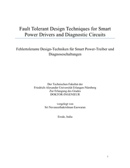Fault Tolerant Design Techniques for Smart Power Drivers and Diagnostic Circuits
