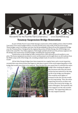 Toxaway Suspension Bridge Renovation