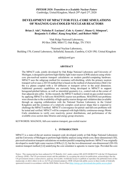 Development of Mpact for Full-Core Simulations of Magnox Gas-Cooled Nuclear Reactors